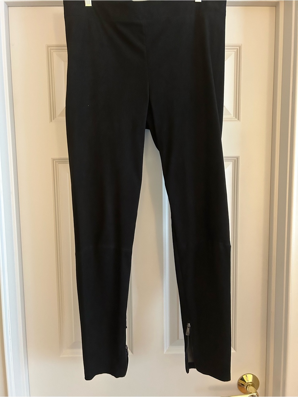 Vince Black Suede Pants with Ankle Zips